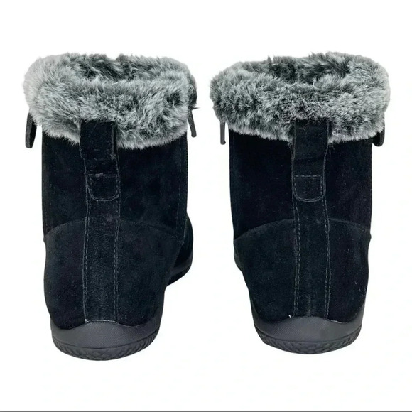 SoftWalk Helena Black Suede Leather Faux Fur Trim Womens Ankle Boots Size 7M - Picture 6 of 16
